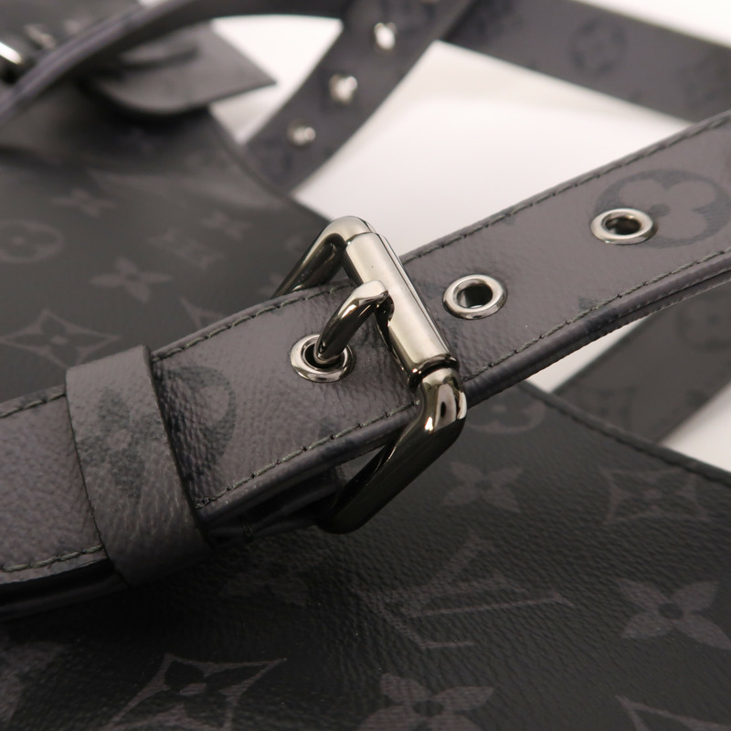 LOUIS VUITTON Monogram Eclipse New Cabas Zippe銀扣肩背袋-16