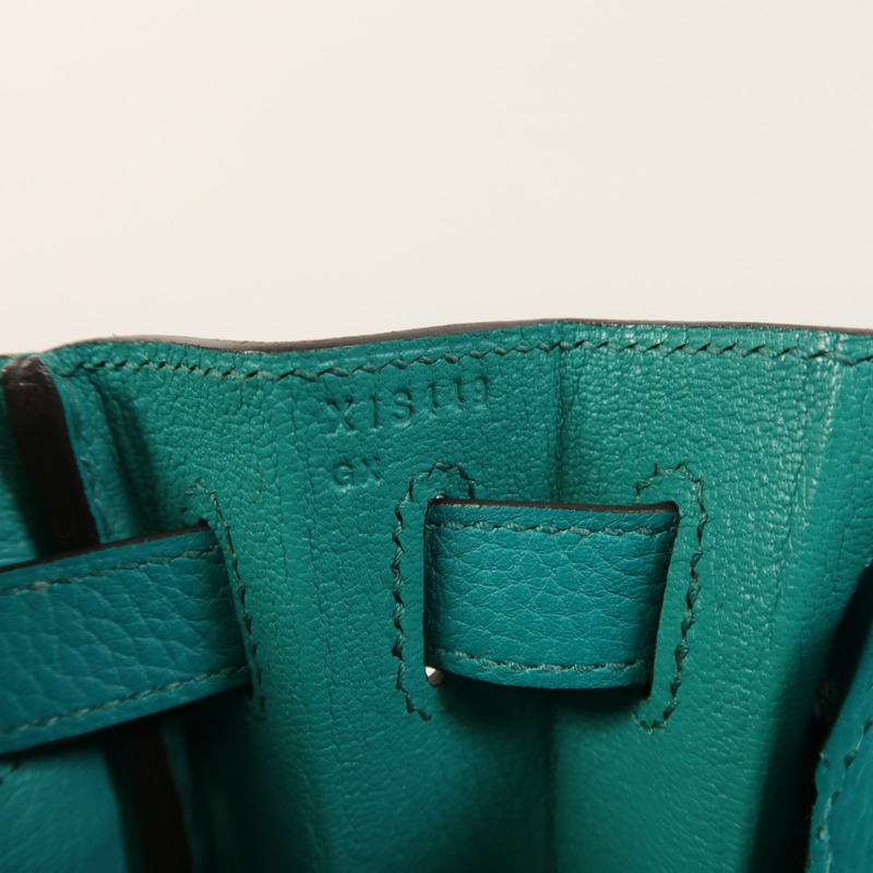 HERMES Togo皮革Kelly 28金扣手挽肩背兩用袋Bleu Paon-6