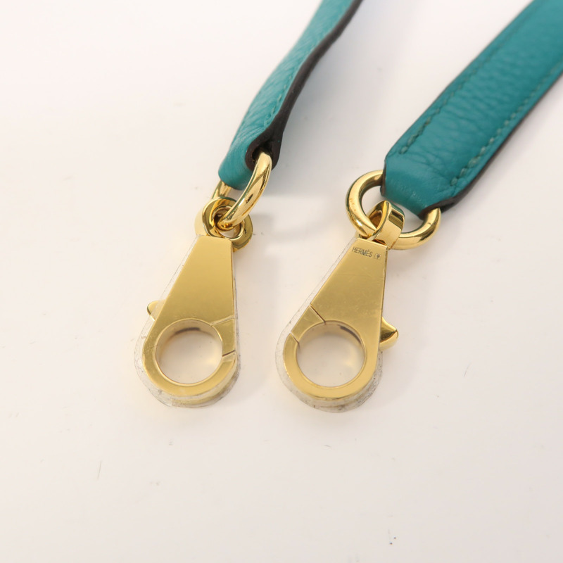 HERMES Togo皮革Kelly 28金扣手挽肩背兩用袋Bleu Paon-14
