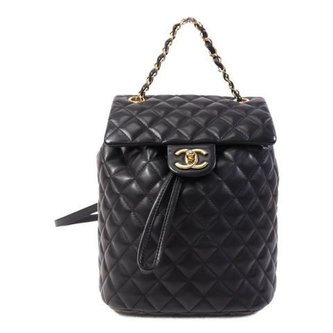 CHANEL 羊皮皮革Backpack金扣鏈帶背包