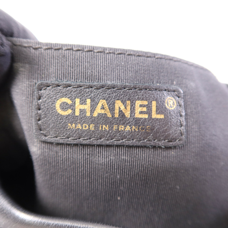 CHANEL 羊皮皮革Backpack金扣鏈帶背包-6