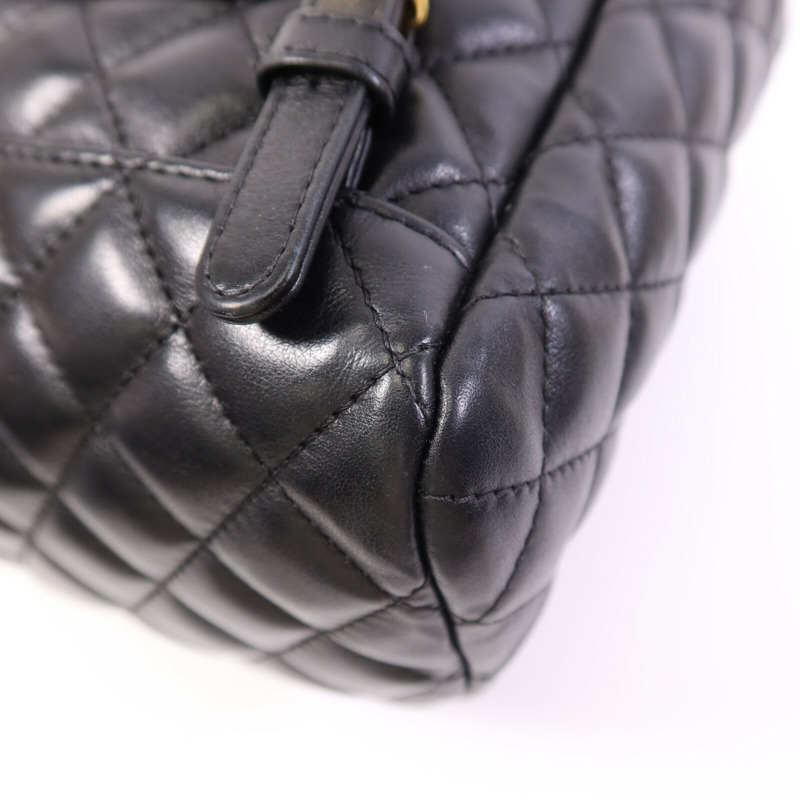 CHANEL 羊皮皮革Backpack金扣鏈帶背包-12