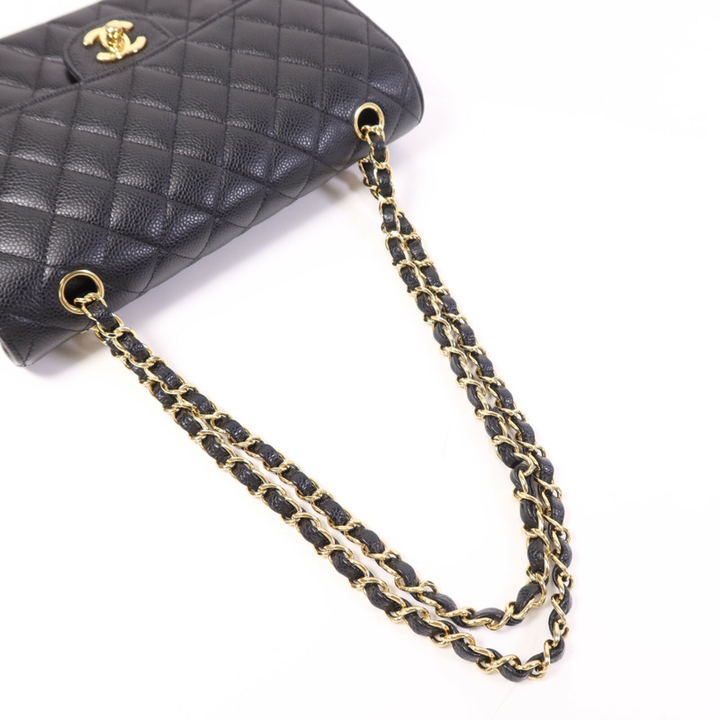 CHANEL 牛皮皮革Classic 25金扣鏈帶肩背袋-8