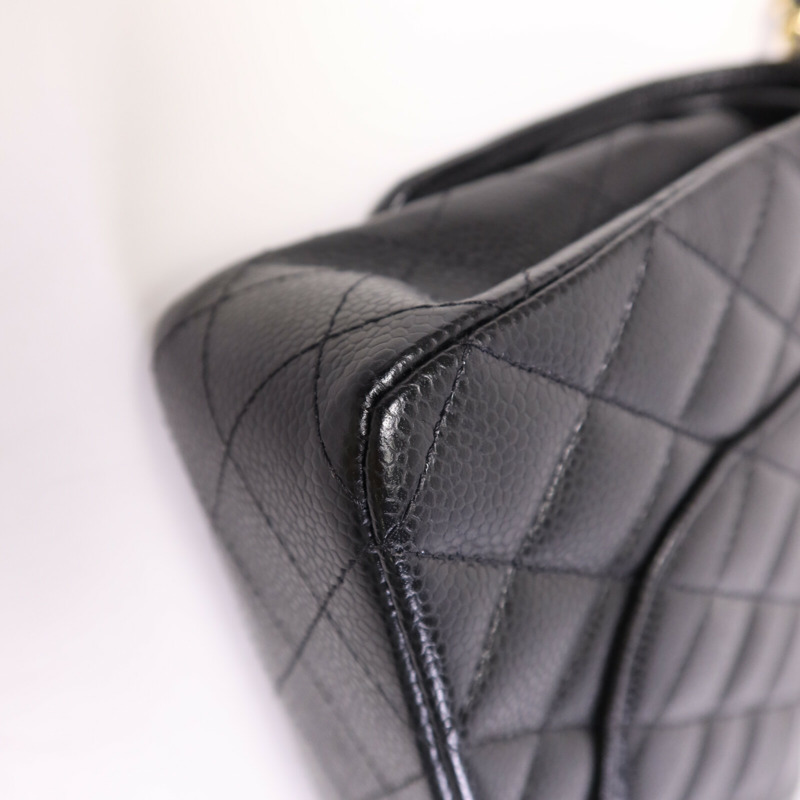 CHANEL 牛皮皮革Classic 25金扣鏈帶肩背袋-14