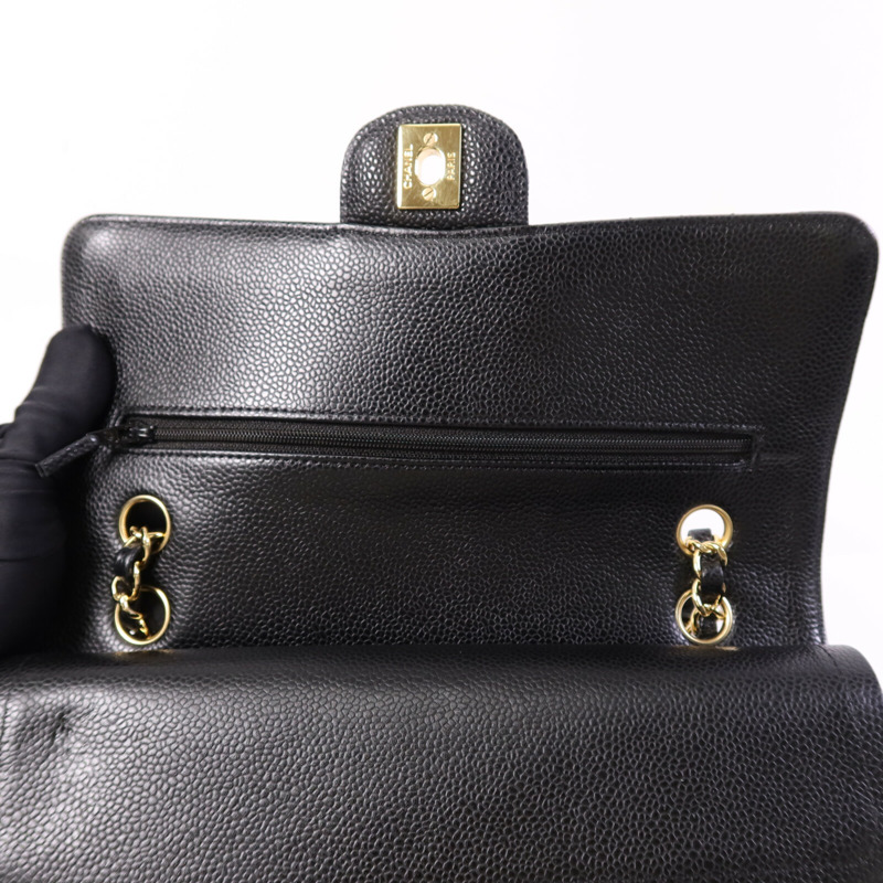 CHANEL 牛皮皮革Classic 25金扣鏈帶肩背袋-15