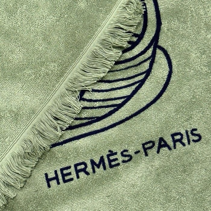 HERMES VIC 生日禮 Yachting Tatoo Thalassa 盧薈綠 大型沙灘巾-2