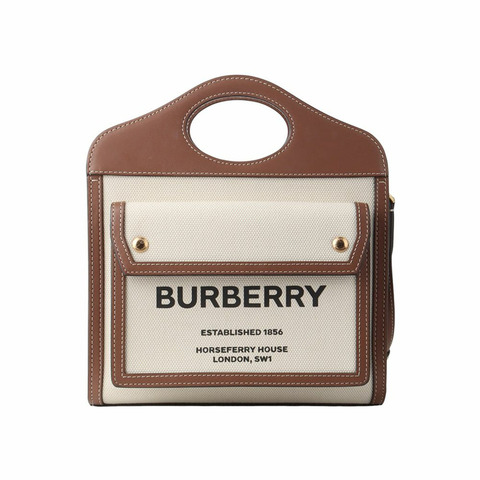 【包稅】BURBERRY 帆布雙色口袋迷你斜背包 34059Y