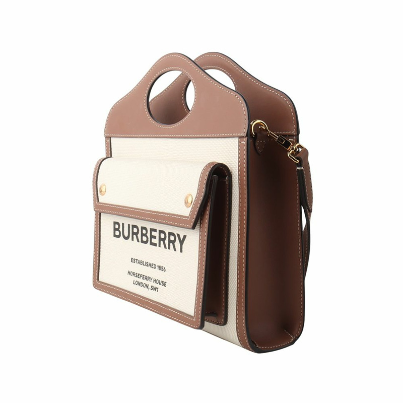 【包稅】BURBERRY 帆布雙色口袋迷你斜背包 34059Y-1