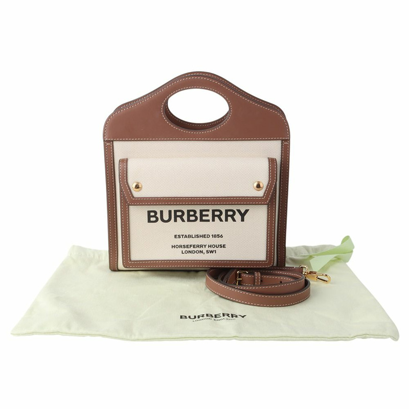 【包稅】BURBERRY 帆布雙色口袋迷你斜背包 34059Y-7