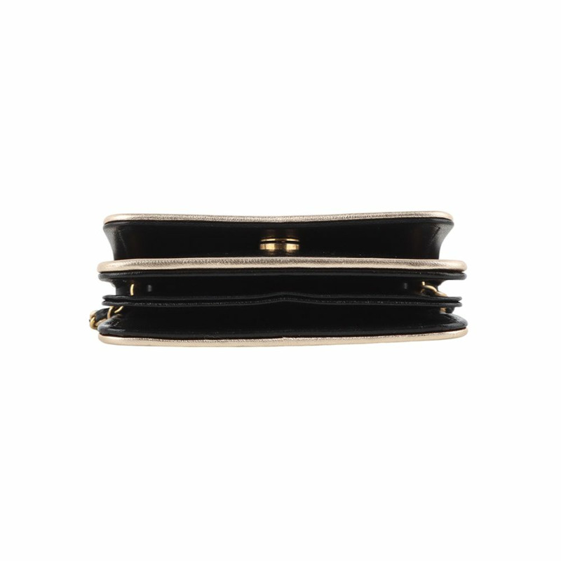 【包稅】CHANEL AP2767 金色邊框迷你鏈條皮夾斜背包（附收據）-5