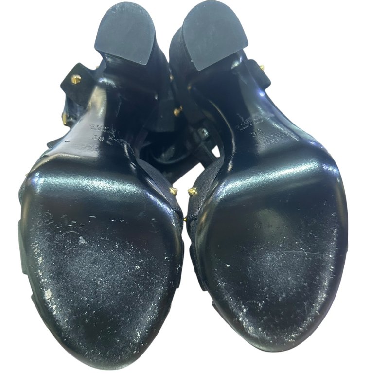 【美收精品】GUCCI黑色金釦高跟鞋 4-841-9