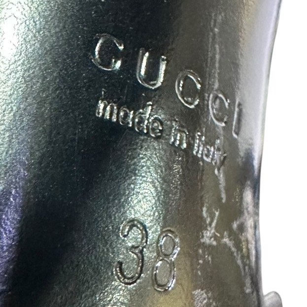 【美收精品】GUCCI黑色金釦高跟鞋 4-841-11