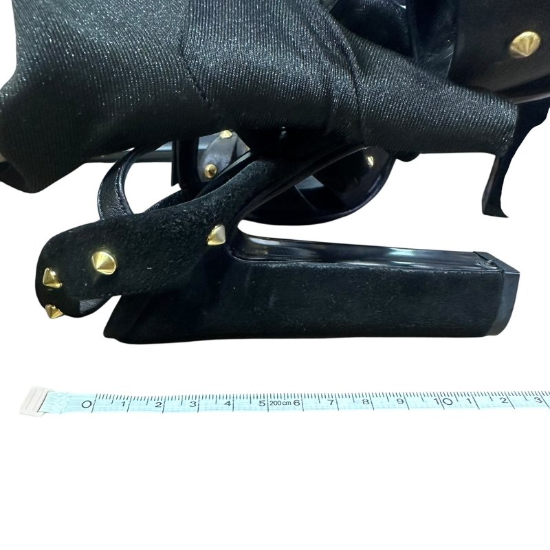 【美收精品】GUCCI黑色金釦高跟鞋 4-841-14