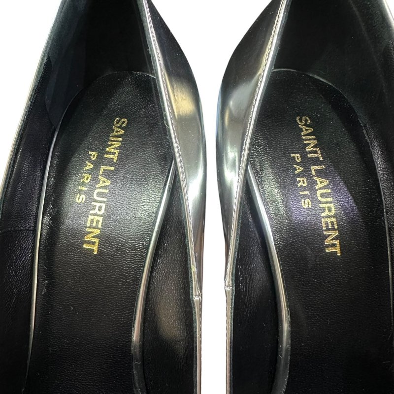 【美收精品】YSL銀色高跟鞋 4-840-7