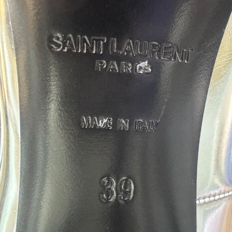 【美收精品】YSL銀色高跟鞋 4-840-10