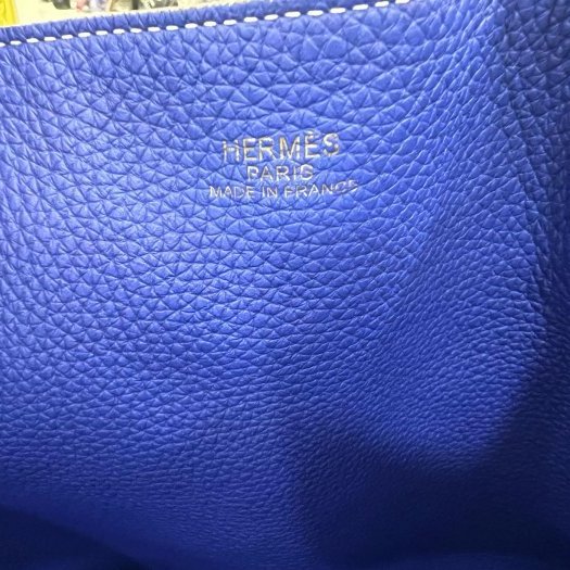 東區正精品㊣HERMES TC DOUBLE SENS 灰色拚藍色肩背包購物包托特包雙面包 RZ5421 方塊P刻-3