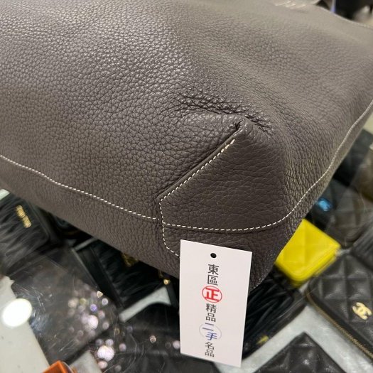 東區正精品㊣HERMES TC DOUBLE SENS 灰色拚藍色肩背包購物包托特包雙面包 RZ5421 方塊P刻-5