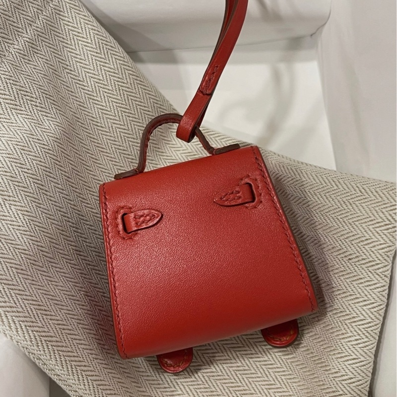 Hermes Mini Kelly Doll Kelly dole Bag Charms 紅色手袋掛飾-1