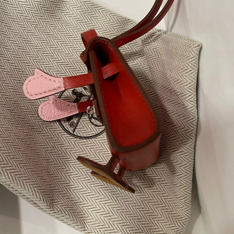 Hermes Mini Kelly Doll Kelly dole Bag Charms 紅色手袋掛飾-3