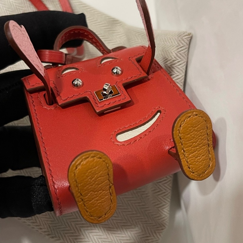 Hermes Mini Kelly Doll Kelly dole Bag Charms 紅色手袋掛飾-4