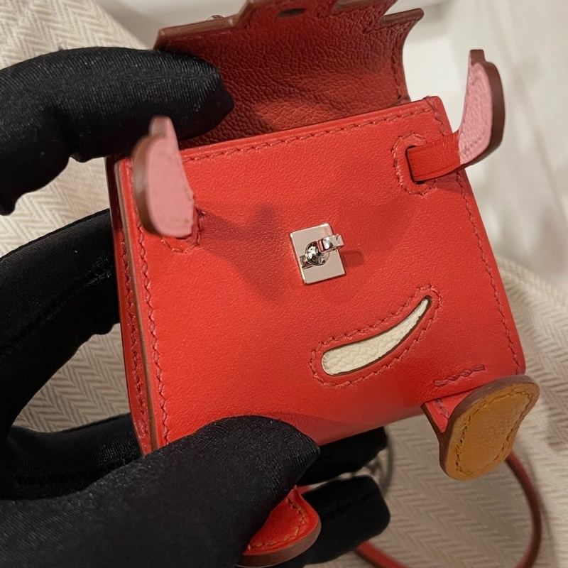 Hermes Mini Kelly Doll Kelly dole Bag Charms 紅色手袋掛飾-5