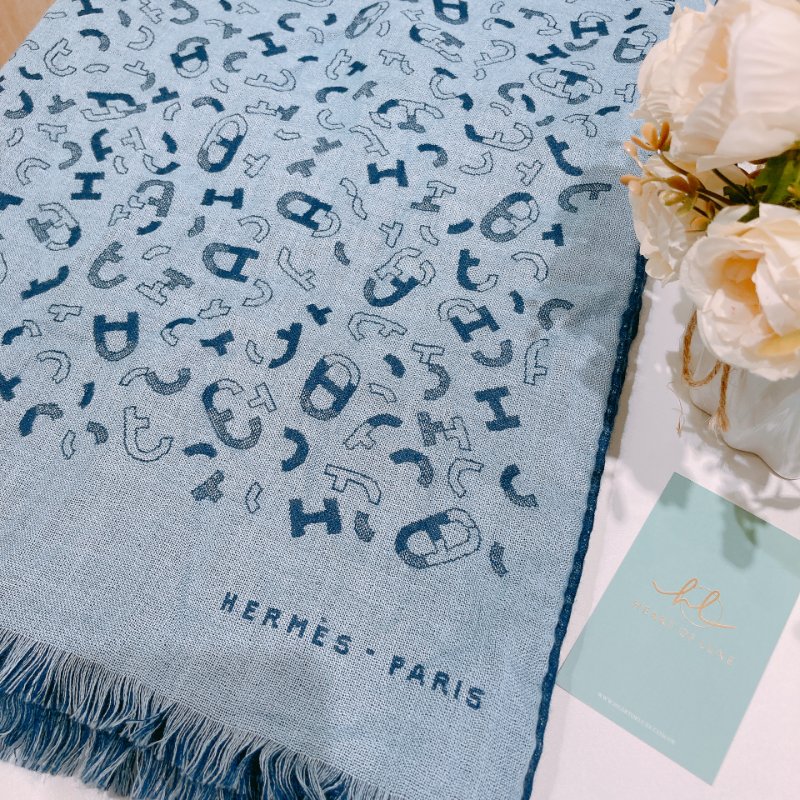 TW4657 Hermes 愛馬仕圍巾Maillons En Kit Scarf 63 x 180cm Cashmere x Silk-5