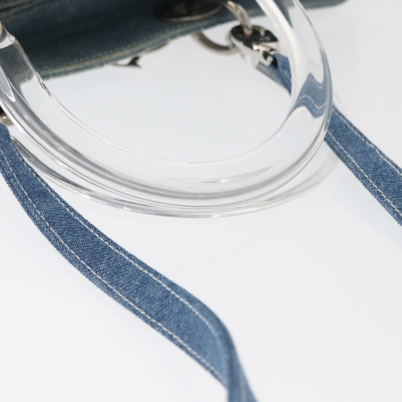 【日本直送】Christian Dior Lady Dior Canage 托特包 牛仔布 2way Blue Silver Auth 159619-6