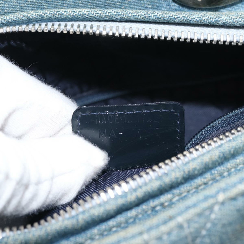 【日本直送】Christian Dior Lady Dior Canage 托特包 牛仔布 2way Blue Silver Auth 159619-10