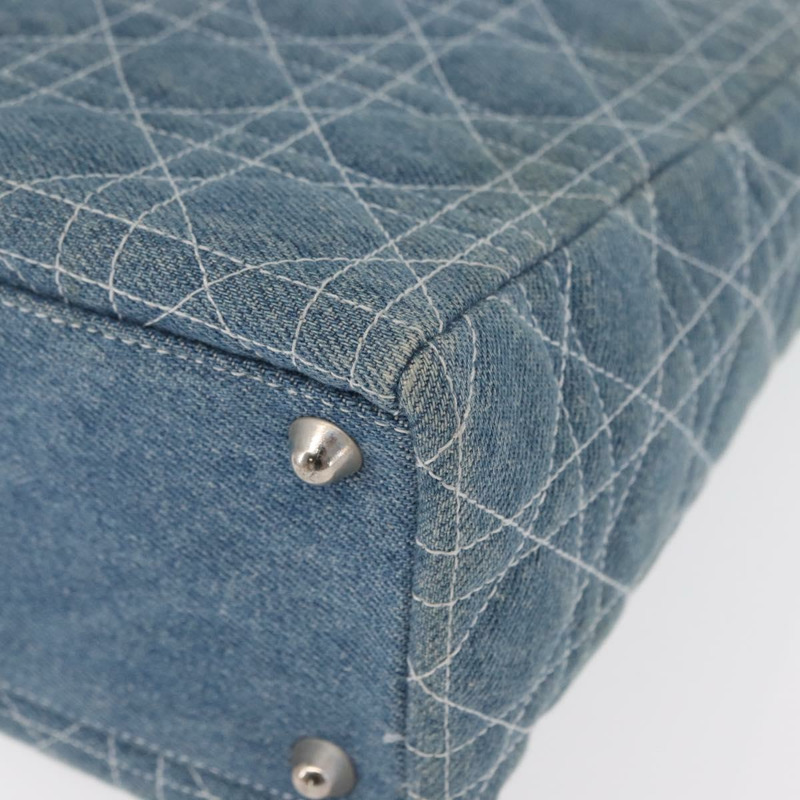 【日本直送】Christian Dior Lady Dior Canage 托特包 牛仔布 2way Blue Silver Auth 159619-15