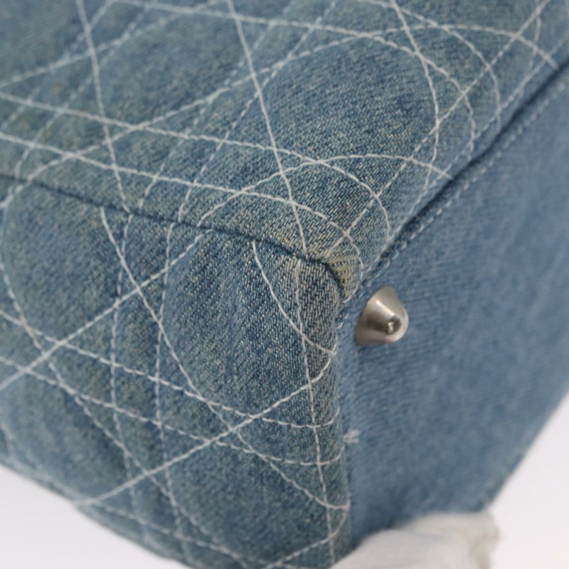 【日本直送】Christian Dior Lady Dior Canage 托特包 牛仔布 2way Blue Silver Auth 159619-16