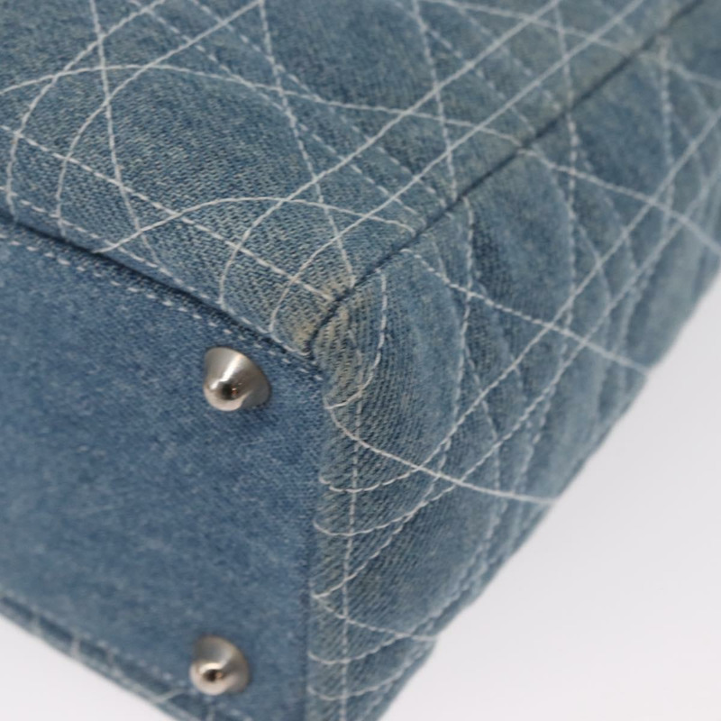 【日本直送】Christian Dior Lady Dior Canage 托特包 牛仔布 2way Blue Silver Auth 159619-17