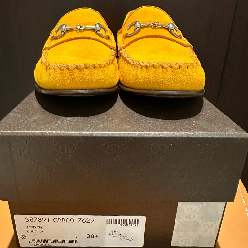 Gucci 橘色 牛皮(麂皮) 樂福鞋-2