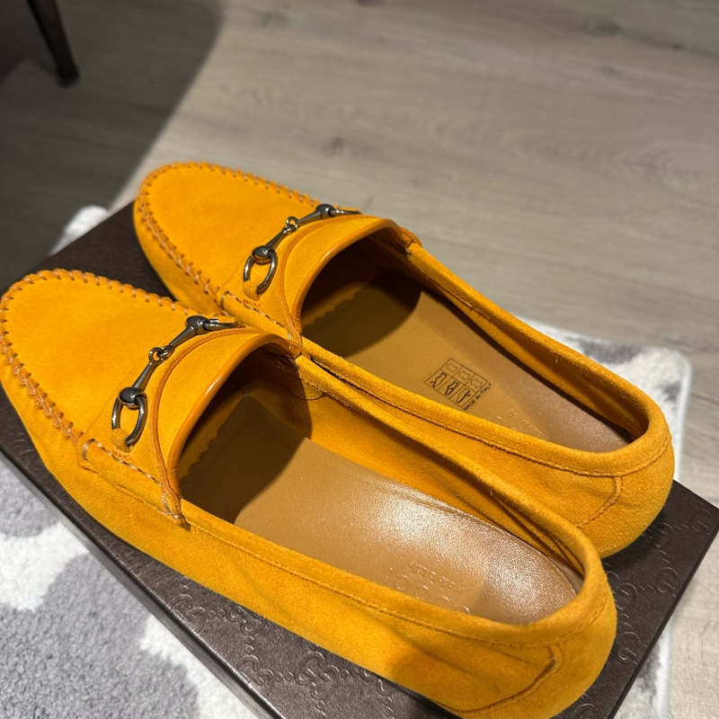 Gucci 橘色 牛皮(麂皮) 樂福鞋-3