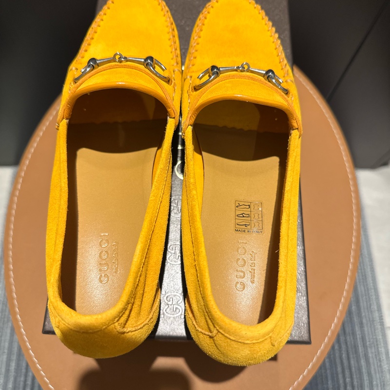 Gucci 橘色 牛皮(麂皮) 樂福鞋-7