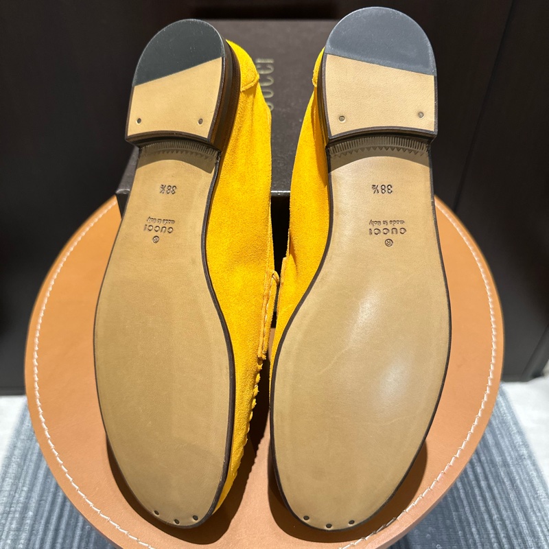 Gucci 橘色 牛皮(麂皮) 樂福鞋-8