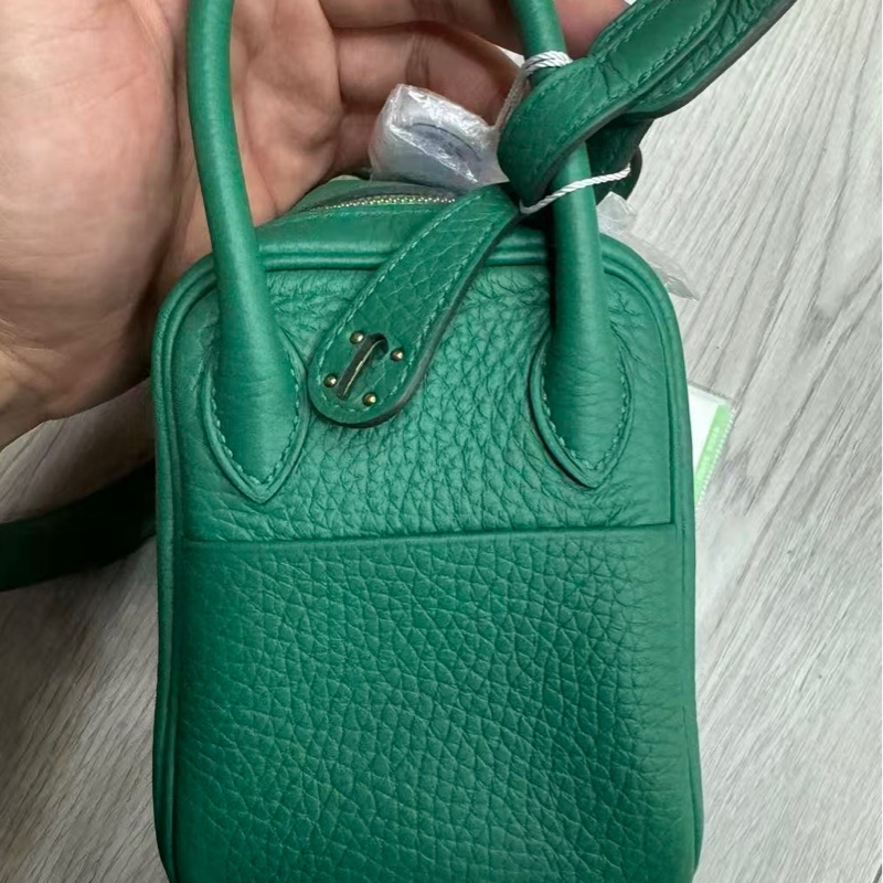 🌈Hermes💚Mini Lindy二代💚絲絨綠金扣🌈99.5新🌟Stamp W💚愛馬仕🌟-4