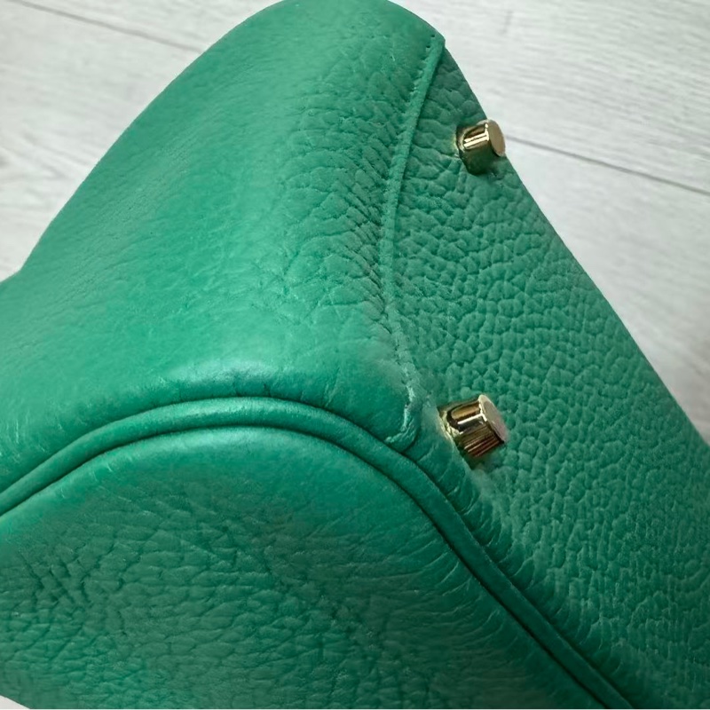 🌈Hermes💚Mini Lindy二代💚絲絨綠金扣🌈99.5新🌟Stamp W💚愛馬仕🌟-8