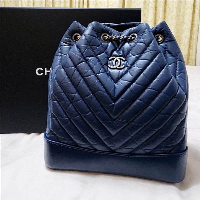 Chanel Gabrielle Backpack Medium 香奈兒流 浪雙肩包 中號 深藍-0