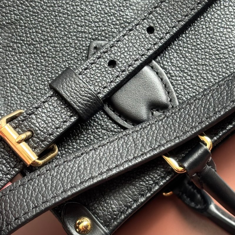 小款 ::LOUIS VUITTON:: LV OnTheGo PM 黑色Monogram Empreinte 壓花皮革手提包 托特包 斜背包 肩背包-25
