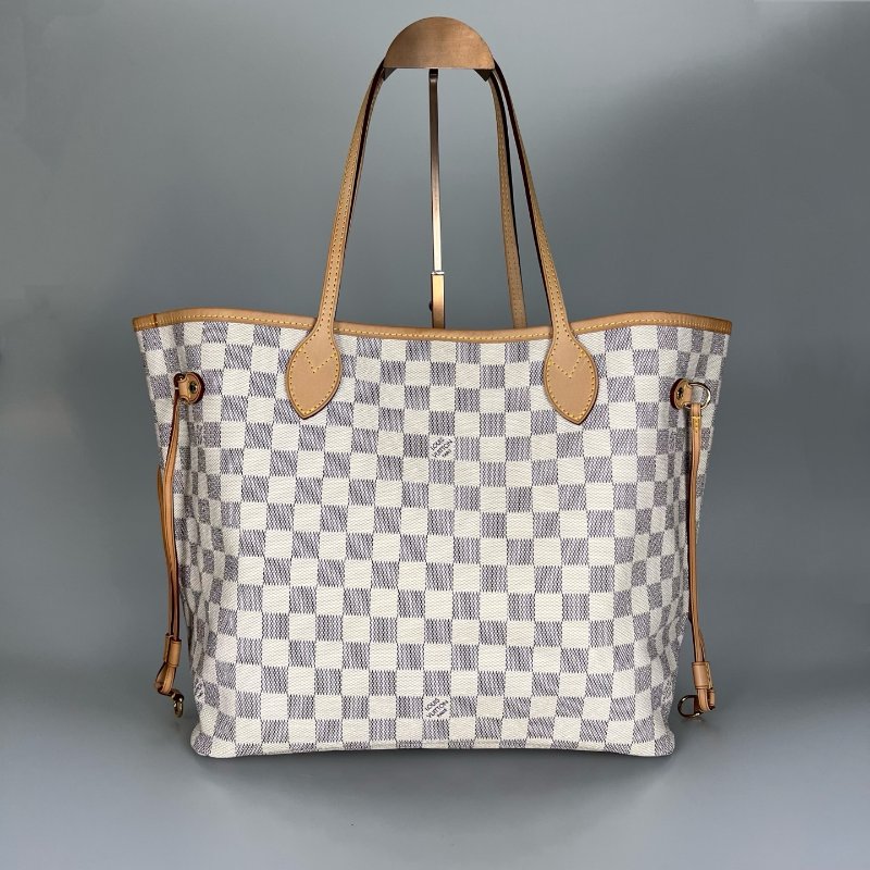 LV N51107 白棋盤格包NEVERFULL MM-0