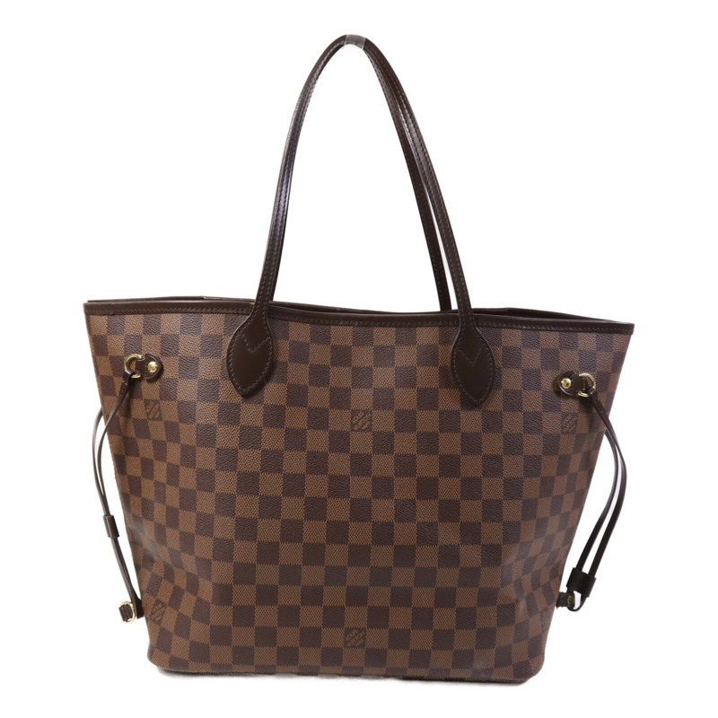 LOUIS VUITTON Damier Neverfull MM金扣肩背袋/手挽袋-0