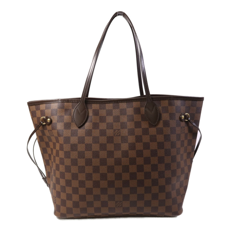 LOUIS VUITTON Damier Neverfull MM金扣肩背袋/手挽袋-1