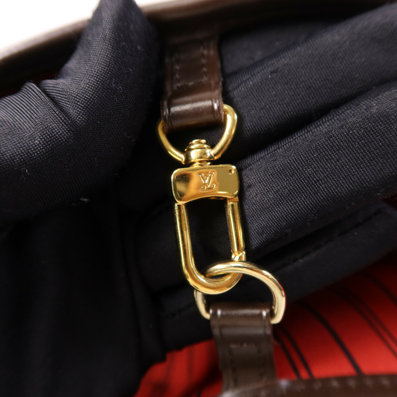 LOUIS VUITTON Damier Neverfull MM金扣肩背袋/手挽袋-5