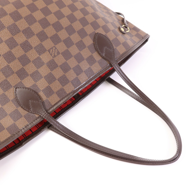 LOUIS VUITTON Damier Neverfull MM金扣肩背袋/手挽袋-8