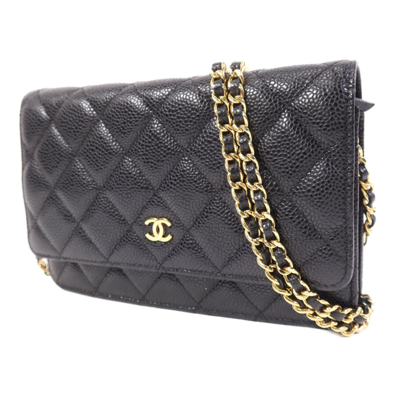 CHANEL 牛皮皮革WOC Wallet On Chain金扣鏈帶肩背袋-2