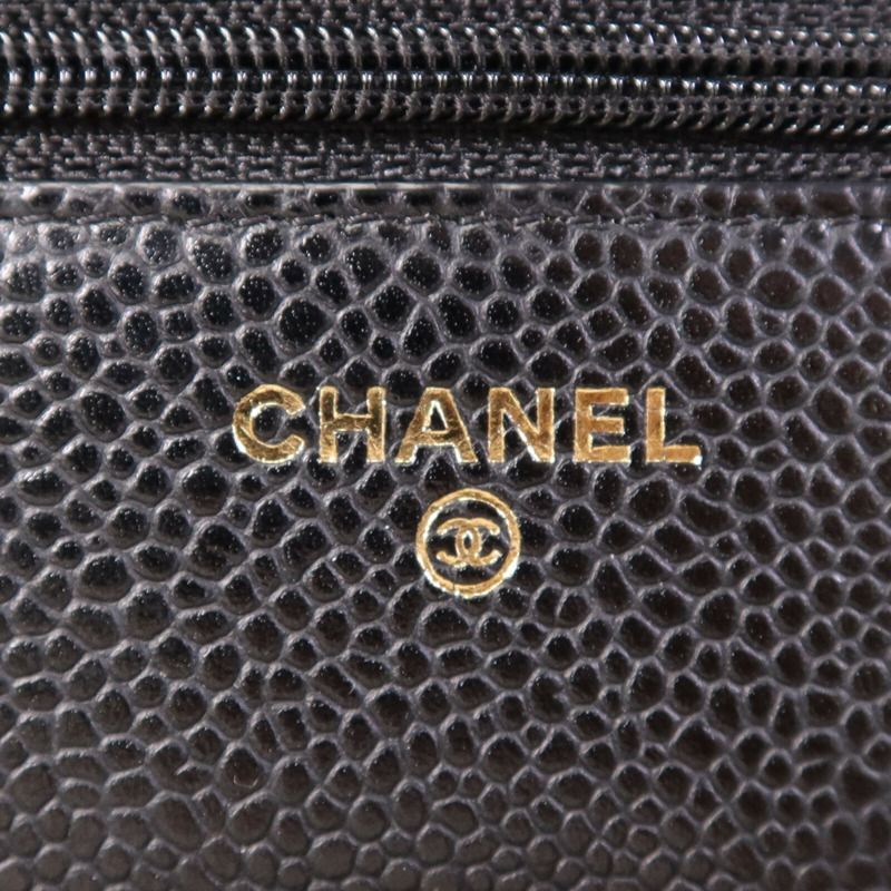 CHANEL 牛皮皮革WOC Wallet On Chain金扣鏈帶肩背袋-5