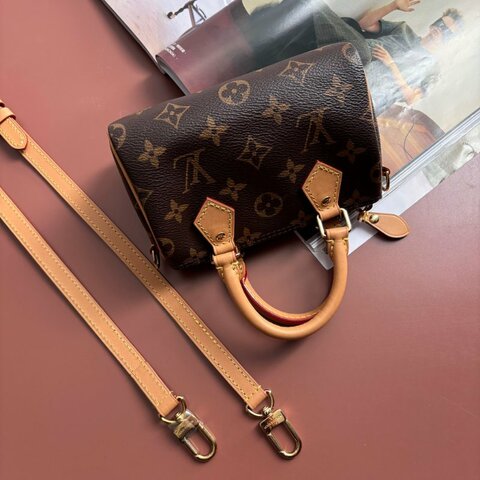 ::LOUIS VUITTON:: M81085 Nano Speedy 經典花紋手提斜背兩用包