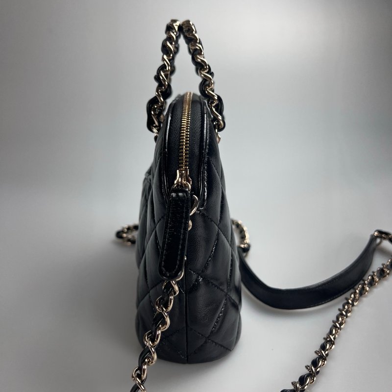 CHANEL 貝殼包 黑油蠟皮小號 AP3354/晶片款-2