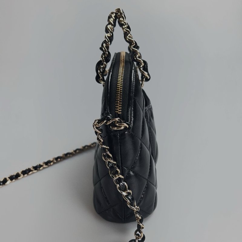 CHANEL 貝殼包 黑油蠟皮小號 AP3354/晶片款-3