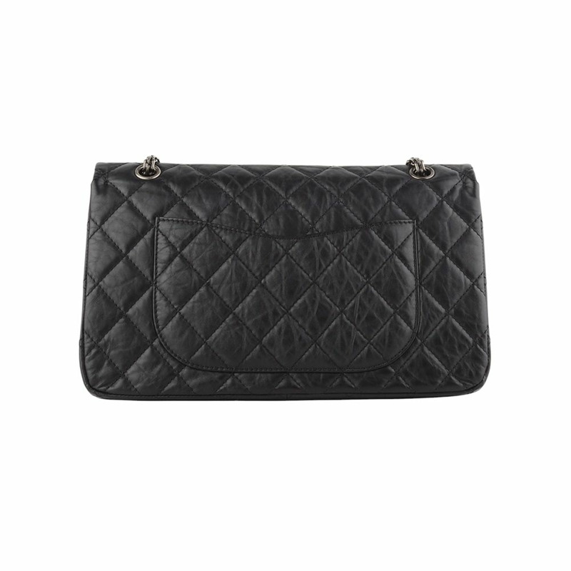 【包稅】CHANEL Vintage Maxi Large .55 銀色鏈條單肩包 34173--2